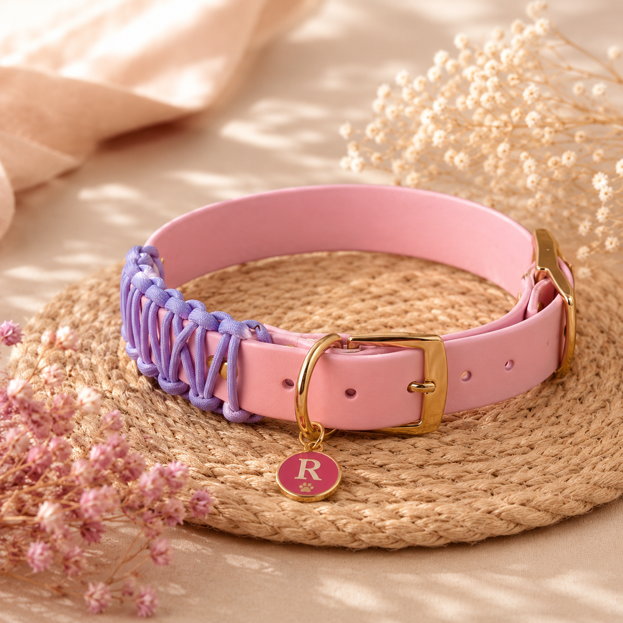 Accueil - Équipements pour chiens artisanaux et personnalisés sur mesure Chien portant un collier artisanal personnalisé